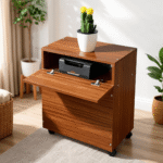 Admira Premium Engineering Wood Sturdy & Stylish Finish Inverter Trolley with Wheels Trolley for Inverter and Battery (Brown)